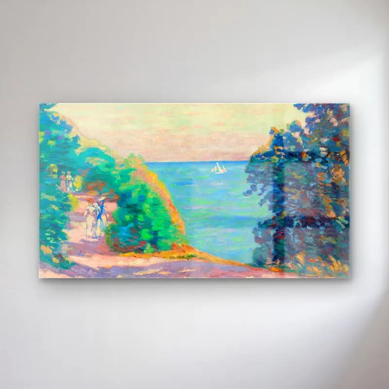 Armand Guillaumin – Barrage De Genetin, Crozant (circa 1910) cam tablo — Armand Guillaumin – Barrage De Genetin, Crozant (circa 1910) — empresyonist yelkenliler