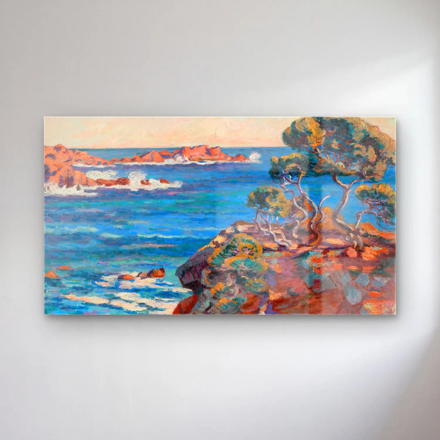Armand Guillaumin – Bord De Mer À Agay (circa 1900) cam tablo — Armand Guillaumin – Bord De Mer À Agay (circa 1900) — empresyonist i̇talyan sahili