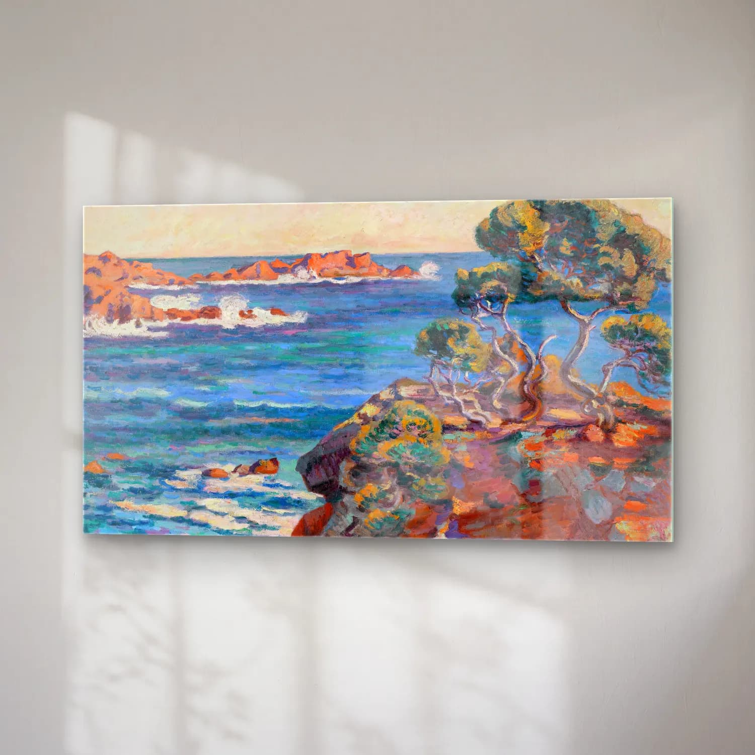 Armand Guillaumin – Bord De Mer À Agay (circa 1900) cam tablo — sağ açıdan görünüm