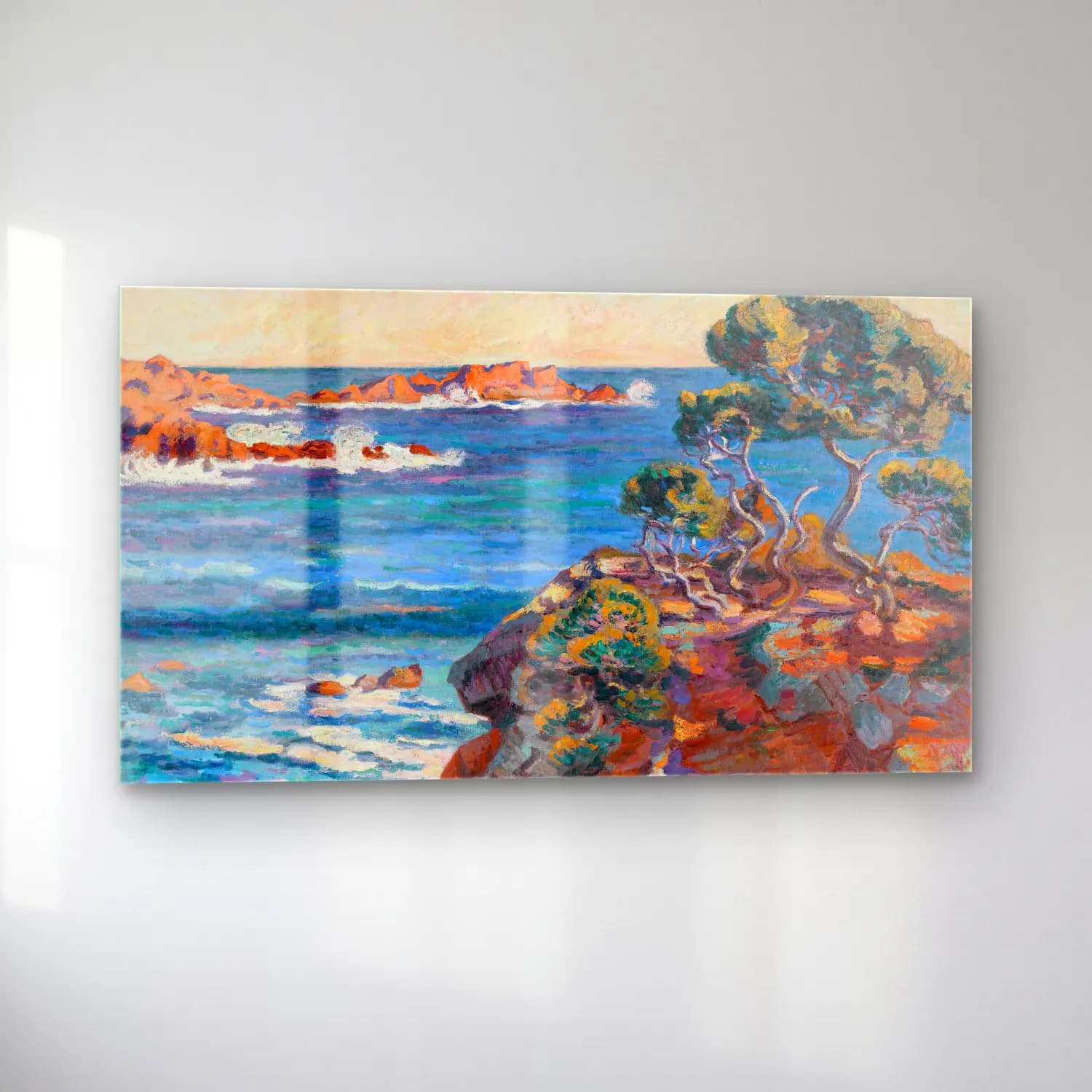 Armand Guillaumin – Bord De Mer À Agay (circa 1900) cam tablo — sol açıdan görünüm