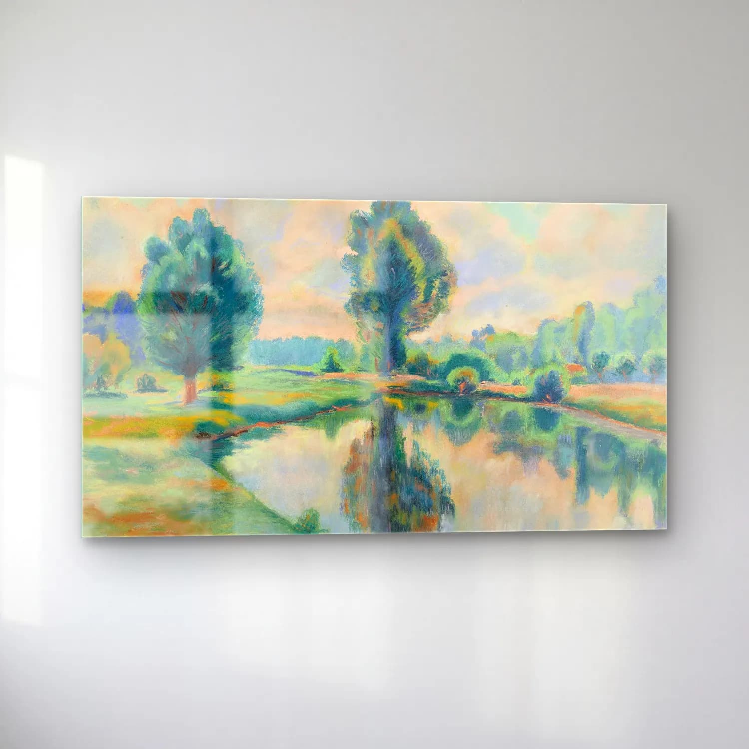 Armand Guillaumin – Bord de rivière (circa 1900) cam tablo — sol açıdan görünüm