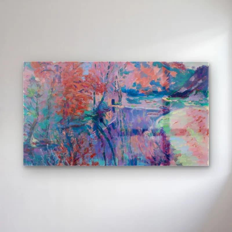 Armand Guillaumin – Bords De La Sedelle, Crozant (ca. 1905) cam tablo — Armand Guillaumin – Bords De La Sedelle, Crozant (ca. 1905) — empresyonist soyut manzara