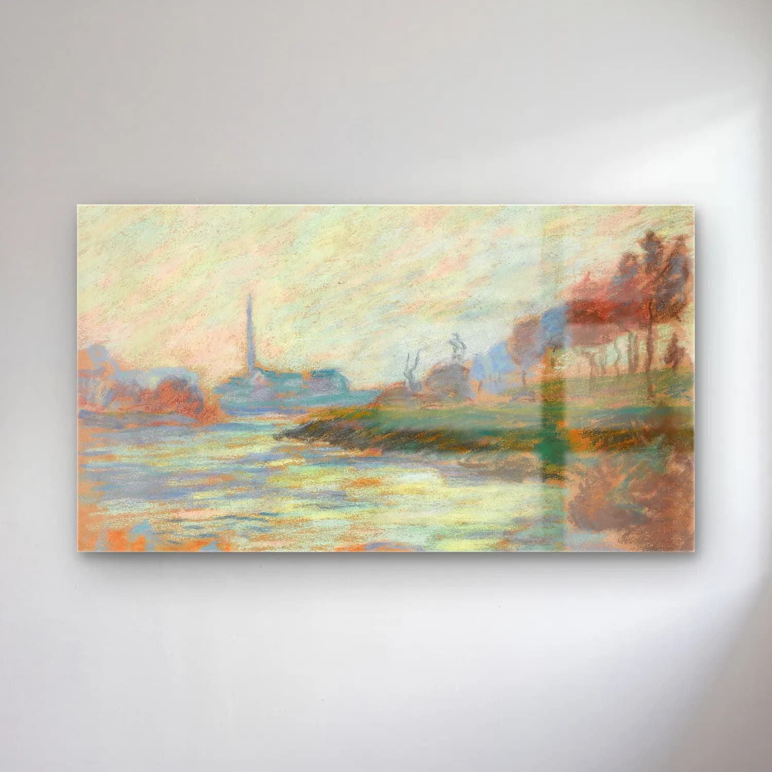 Armand Guillaumin – Confluent De La Marne Et De La Seine, Île De La France cam tablo — Armand Guillaumin – Confluent De La Marne Et De La Seine, Île De La France — empresyonist liman ve tekneler