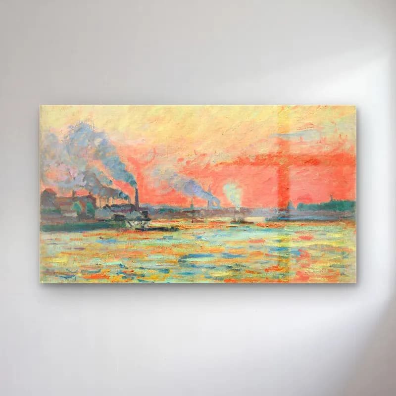 Armand Guillaumin – Confluent de la Seine et de la Marne à Ivry cam tablo — Armand Guillaumin – Confluent de la Seine et de la Marne à Ivry — empresyonist liman ve tekneler