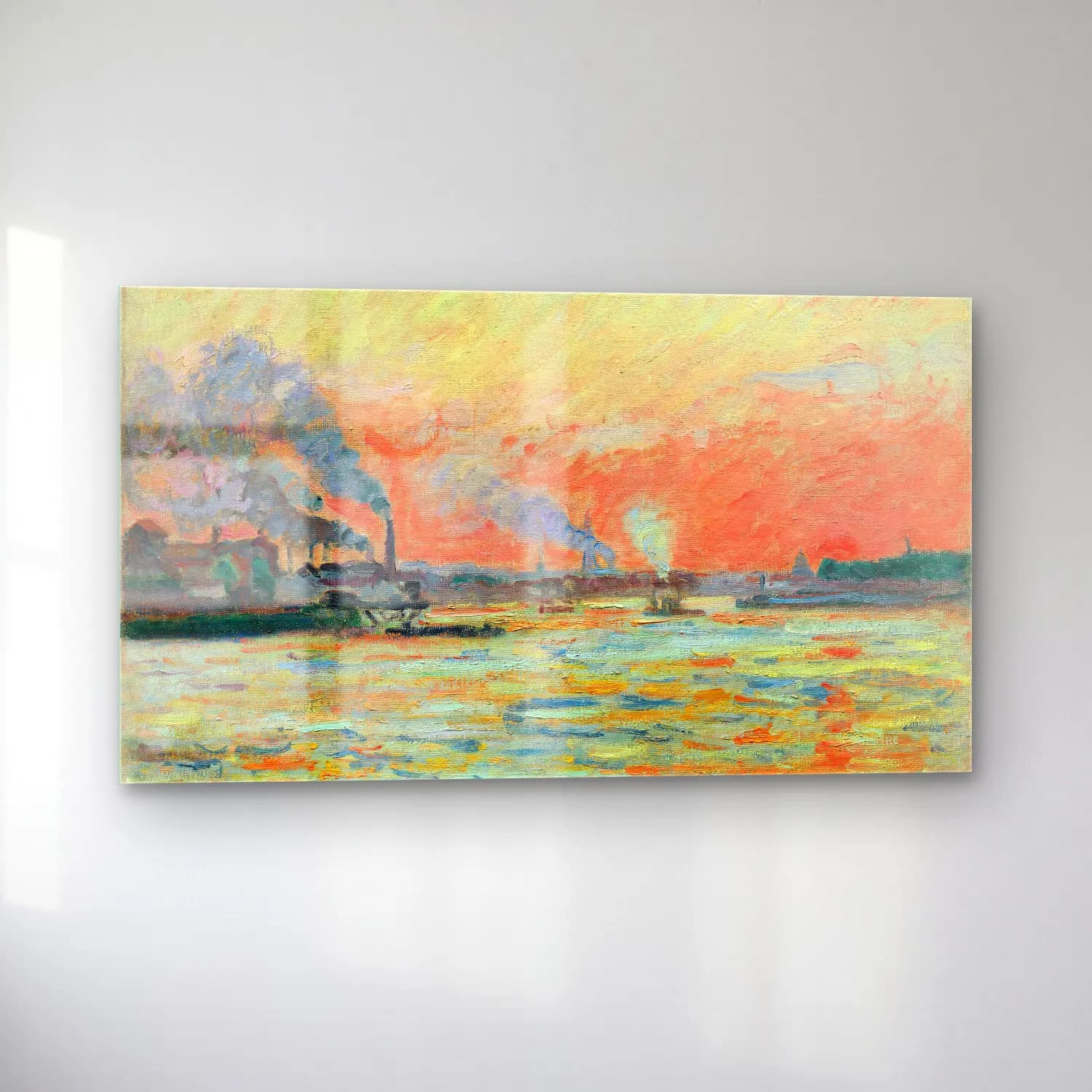 Armand Guillaumin – Confluent de la Seine et de la Marne à Ivry cam tablo — sol açıdan görünüm