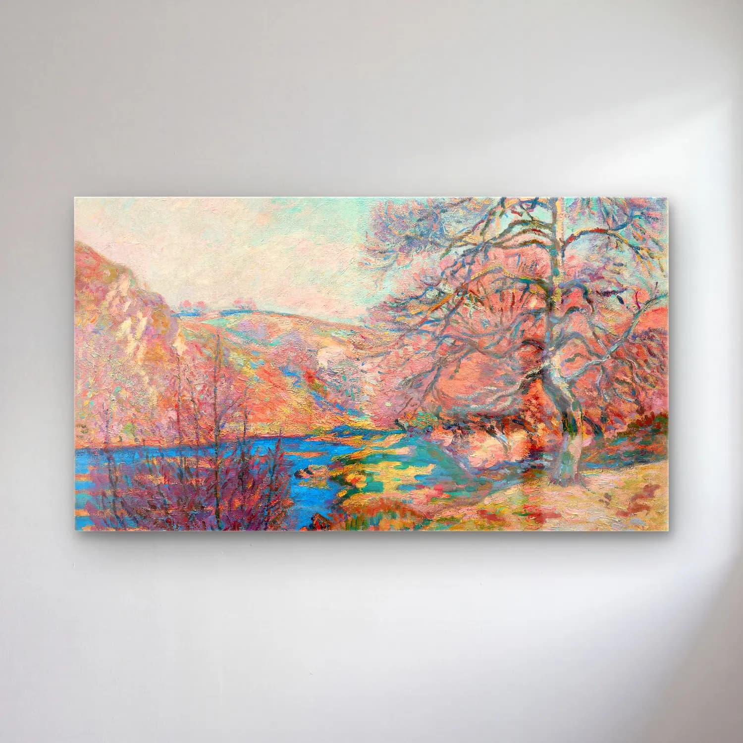 Armand Guillaumin – Crozant cam tablo — Armand Guillaumin – Crozant — empresyonist kırda nehir