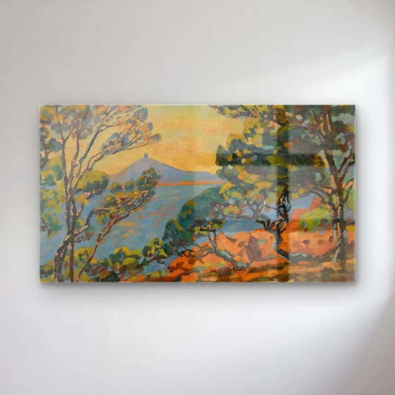 Armand Guillaumin – La Baie D’agay Et Le Sémaphore cam tablo — Armand Guillaumin – La Baie D’agay Et Le Sémaphore — empresyonist i̇talyan sahili