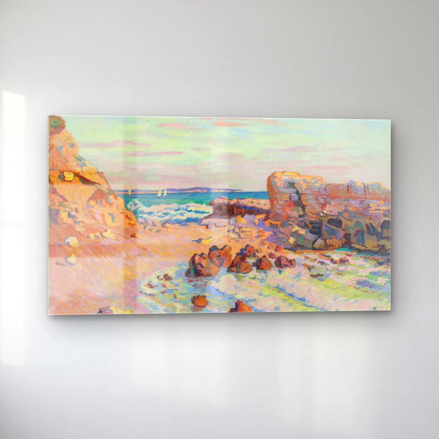 Armand Guillaumin – La Pierriere À Saint-Palais, Marée Montante (circa 1900) cam tablo — sol açıdan görünüm