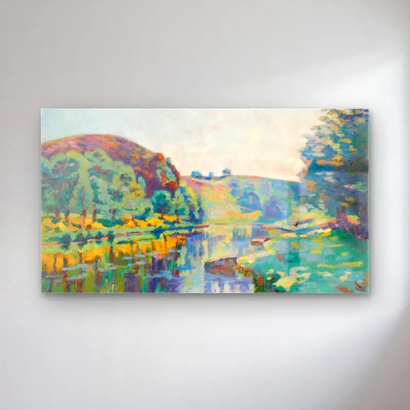 Armand Guillaumin – La Roche De L’echo cam tablo — Armand Guillaumin – La Roche De L’echo — empresyonist kırda nehir