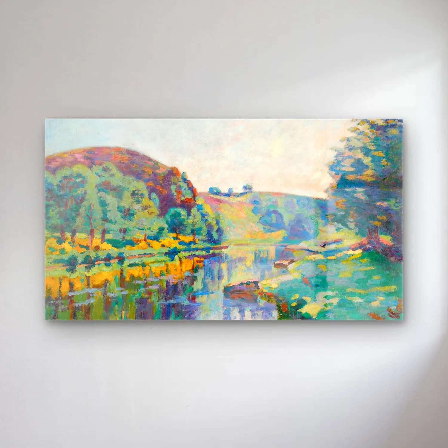 Armand Guillaumin – La Roche De L’echo cam tablo — Armand Guillaumin – La Roche De L’echo — empresyonist kırda nehir