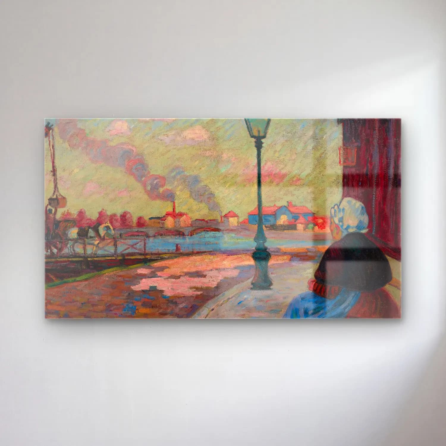 Armand Guillaumin – La Seine À Charenton cam tablo — Armand Guillaumin – La Seine À Charenton — empresyonist liman ve tekneler