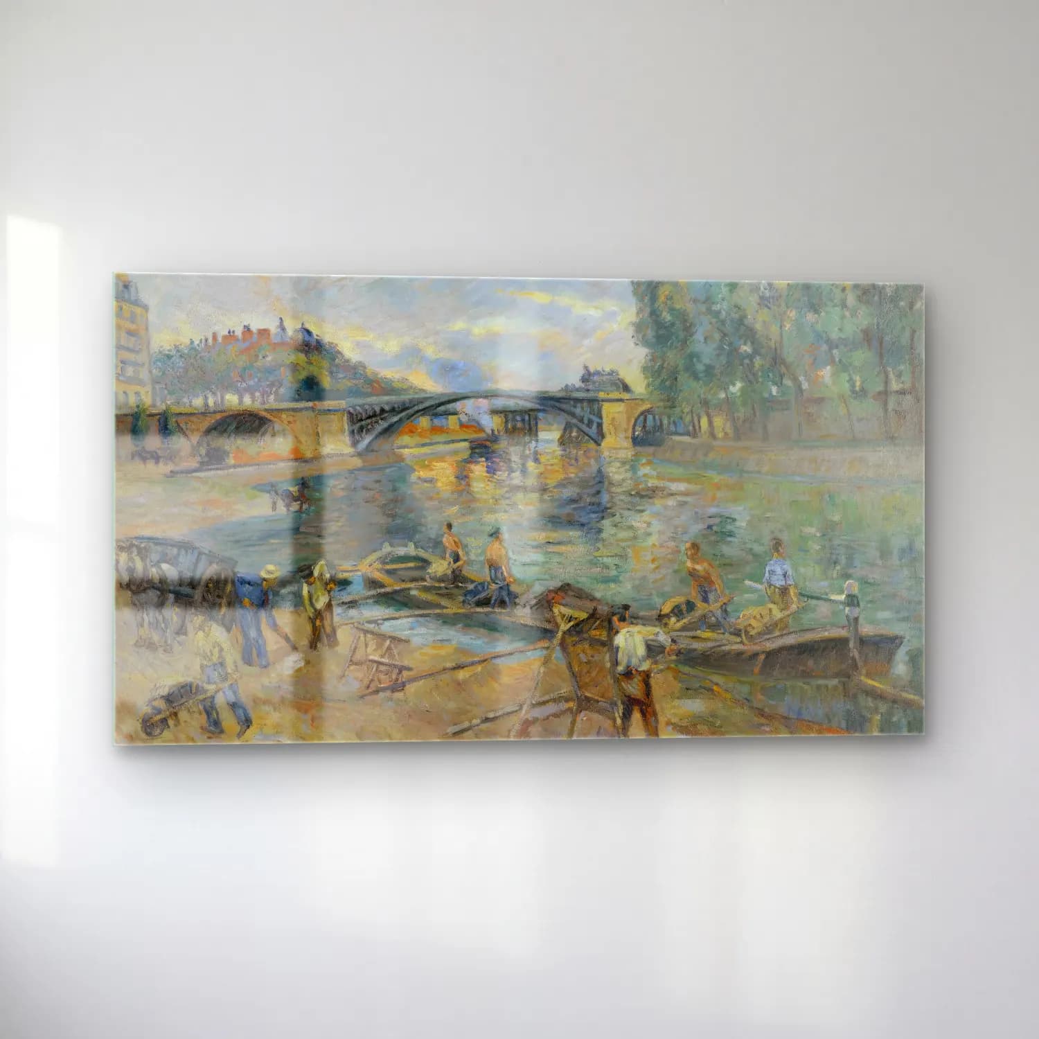 Armand Guillaumin – Le Pont De Sully, Paris (circa 1886) cam tablo — sol açıdan görünüm