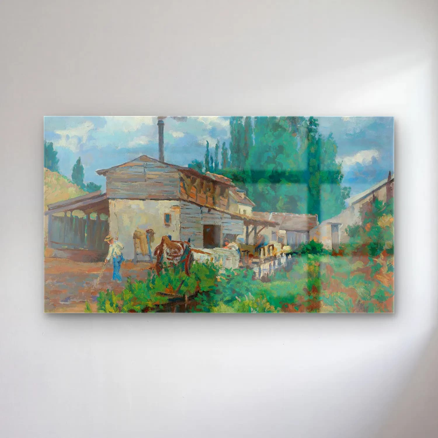 Armand Guillaumin – Les Bords De La Bièvre cam tablo — Armand Guillaumin – Les Bords De La Bièvre — empresyonist kır evi