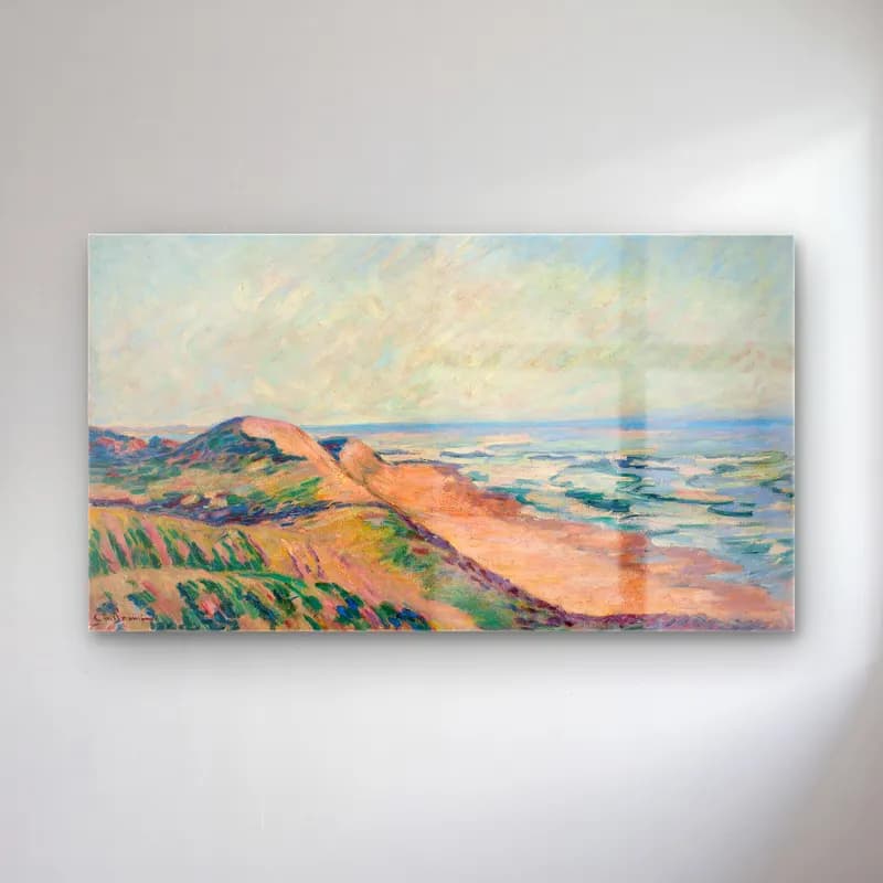Armand Guillaumin – Les Dunes, Ile de Ré (circa 1892) cam tablo — Armand Guillaumin – Les Dunes, Ile de Ré (circa 1892) — empresyonist dalgalı sahil