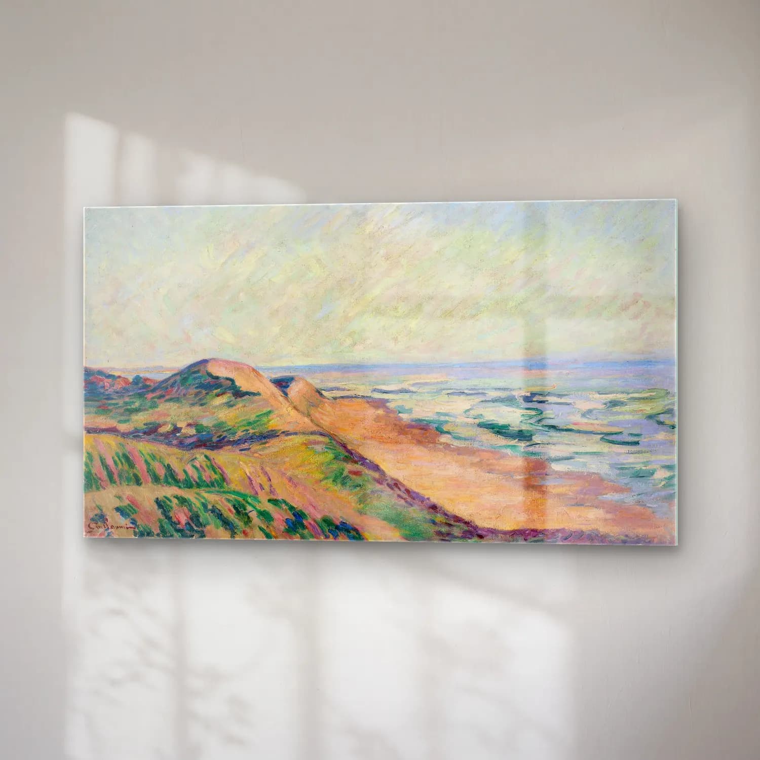 Armand Guillaumin – Les Dunes, Ile de Ré (circa 1892) cam tablo — sağ açıdan görünüm