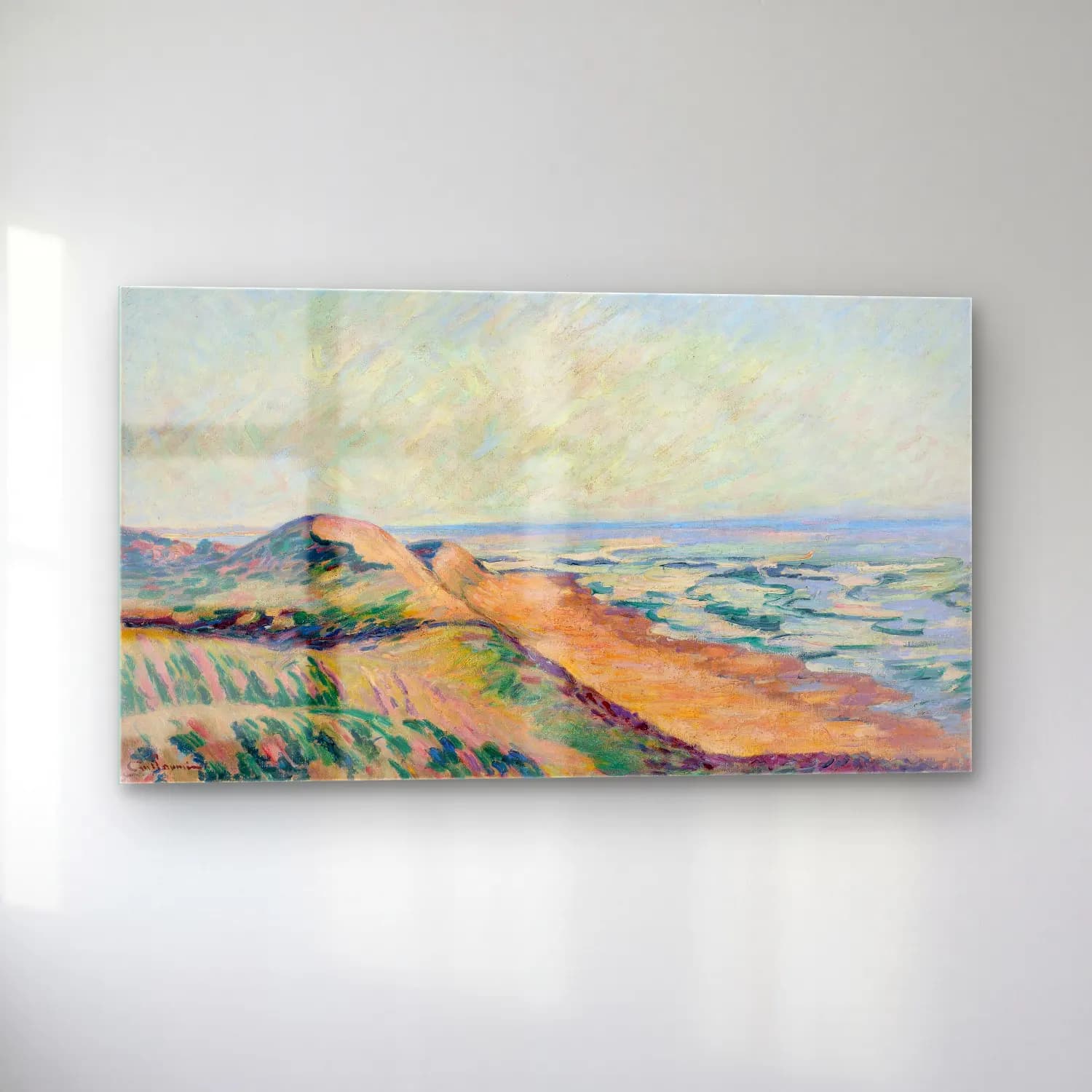 Armand Guillaumin – Les Dunes, Ile de Ré (circa 1892) cam tablo — sol açıdan görünüm