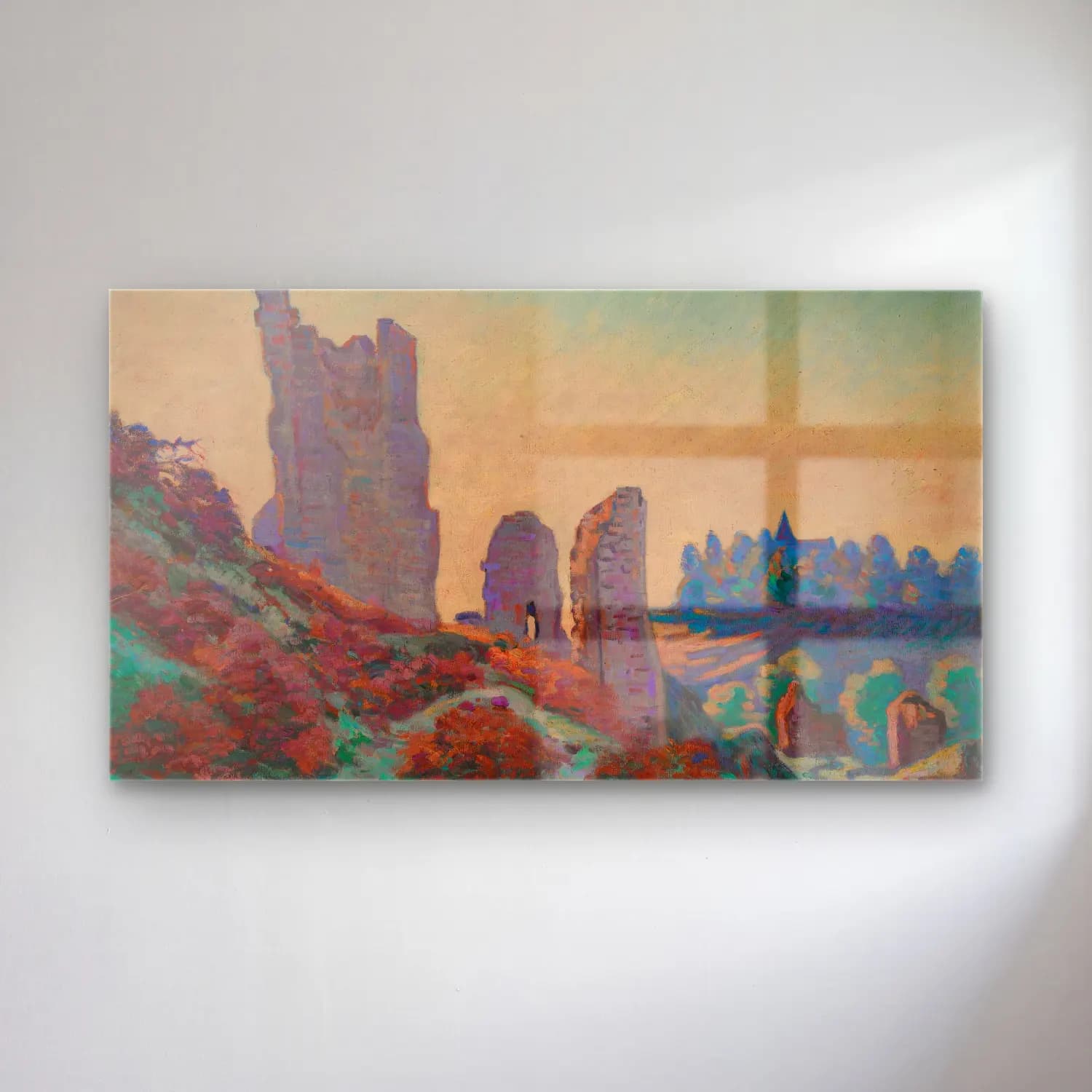 Armand Guillaumin – Les Ruines Du Château De Crozant cam tablo — Armand Guillaumin – Les Ruines Du Château De Crozant — empresyonist antik kalıntılar