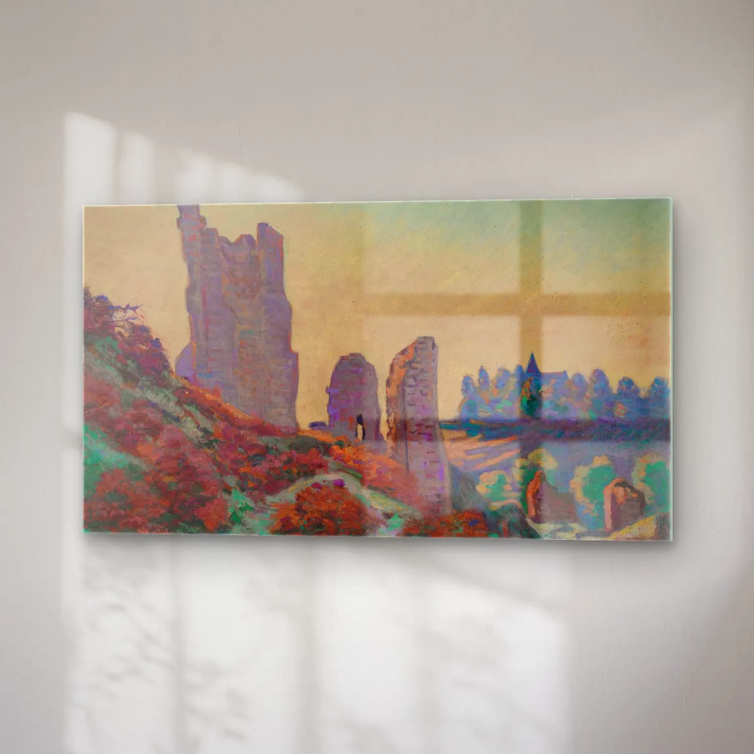 Armand Guillaumin – Les Ruines Du Château De Crozant cam tablo — sağ açıdan görünüm