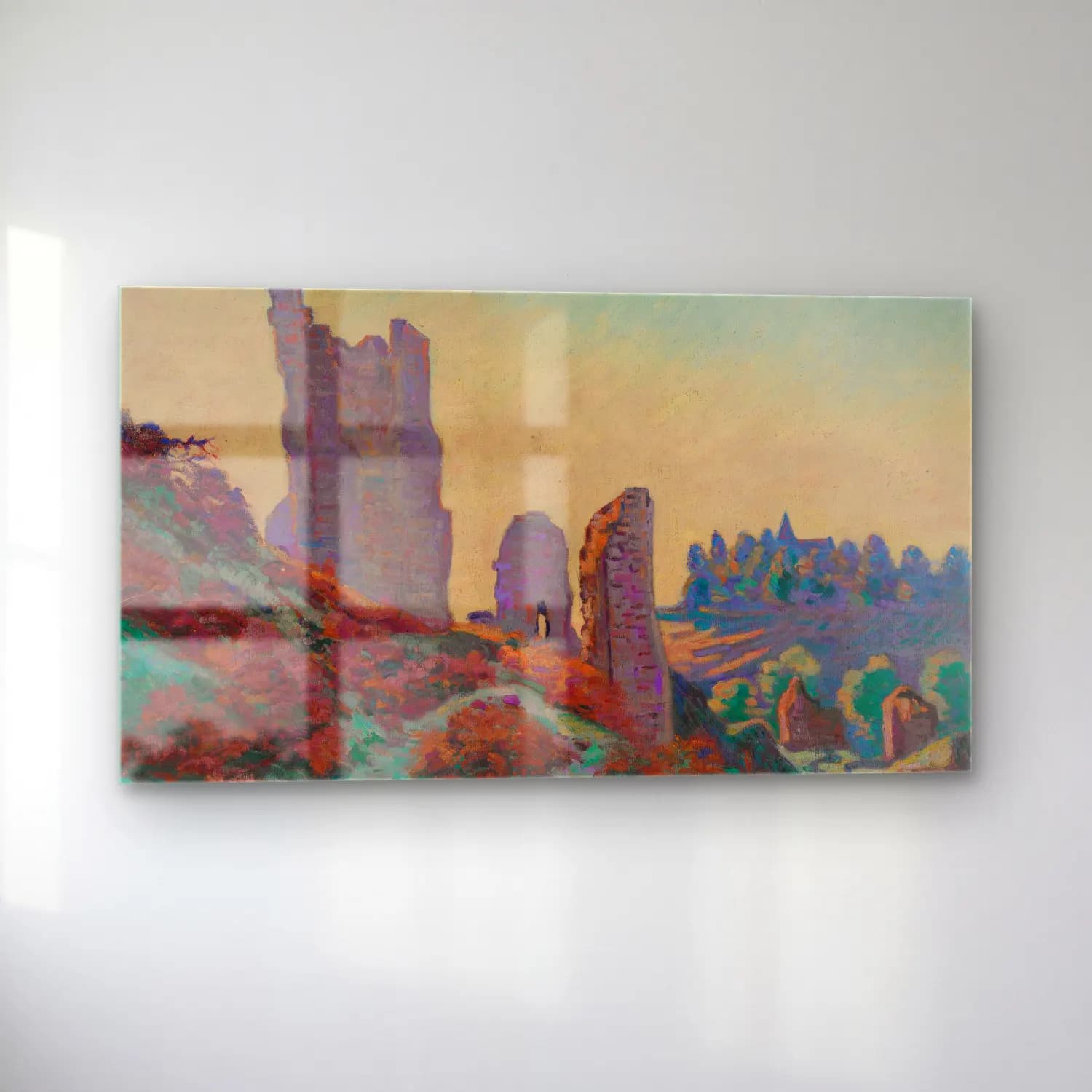 Armand Guillaumin – Les Ruines Du Château De Crozant cam tablo — sol açıdan görünüm