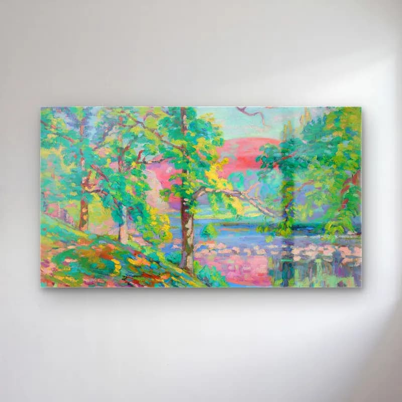 Armand Guillaumin – Les bords de la Creuse (circa 1910) cam tablo — Armand Guillaumin – Les bords de la Creuse (circa 1910) — empresyonist kırda nehir