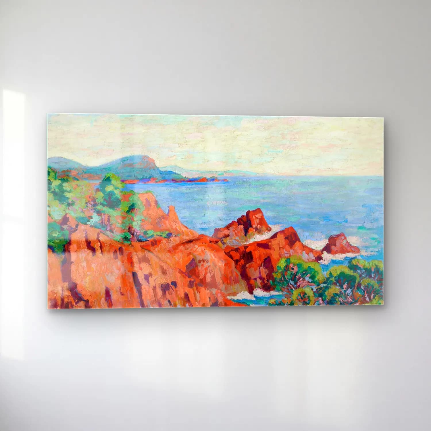 Armand Guillaumin – Les roches rouges à Agay (circa 1912) cam tablo — sol açıdan görünüm