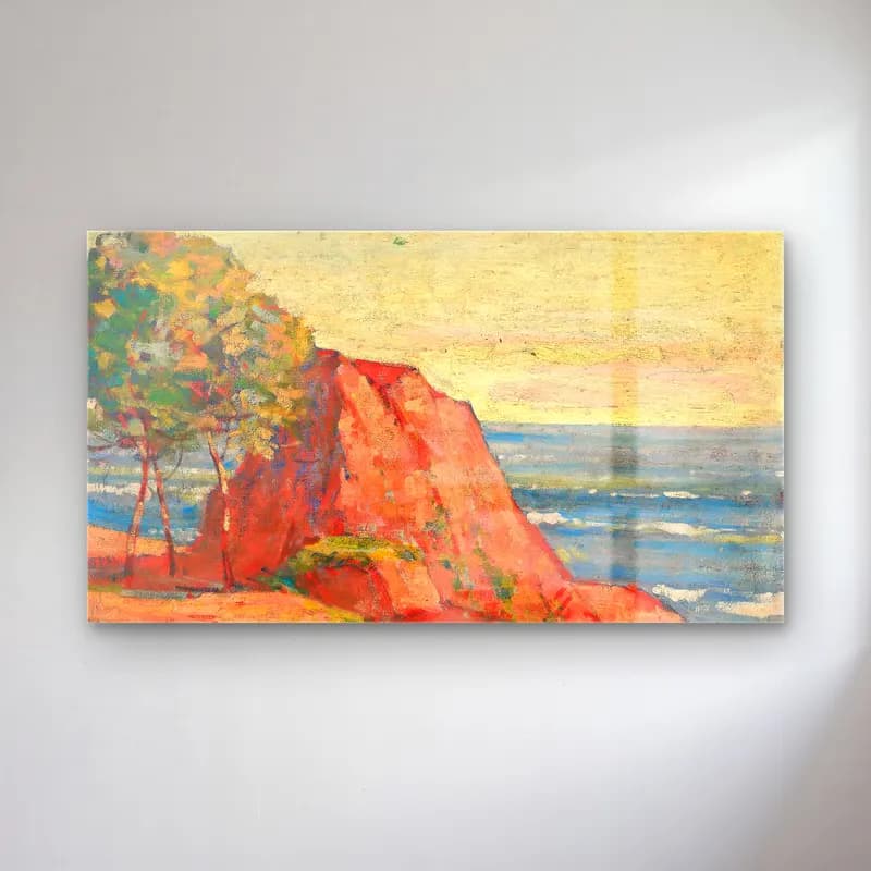 Armand Guillaumin – Les roches rouges à Agay (circa 1915) cam tablo — Armand Guillaumin – Les roches rouges à Agay (circa 1915) — empresyonist soyut manzara