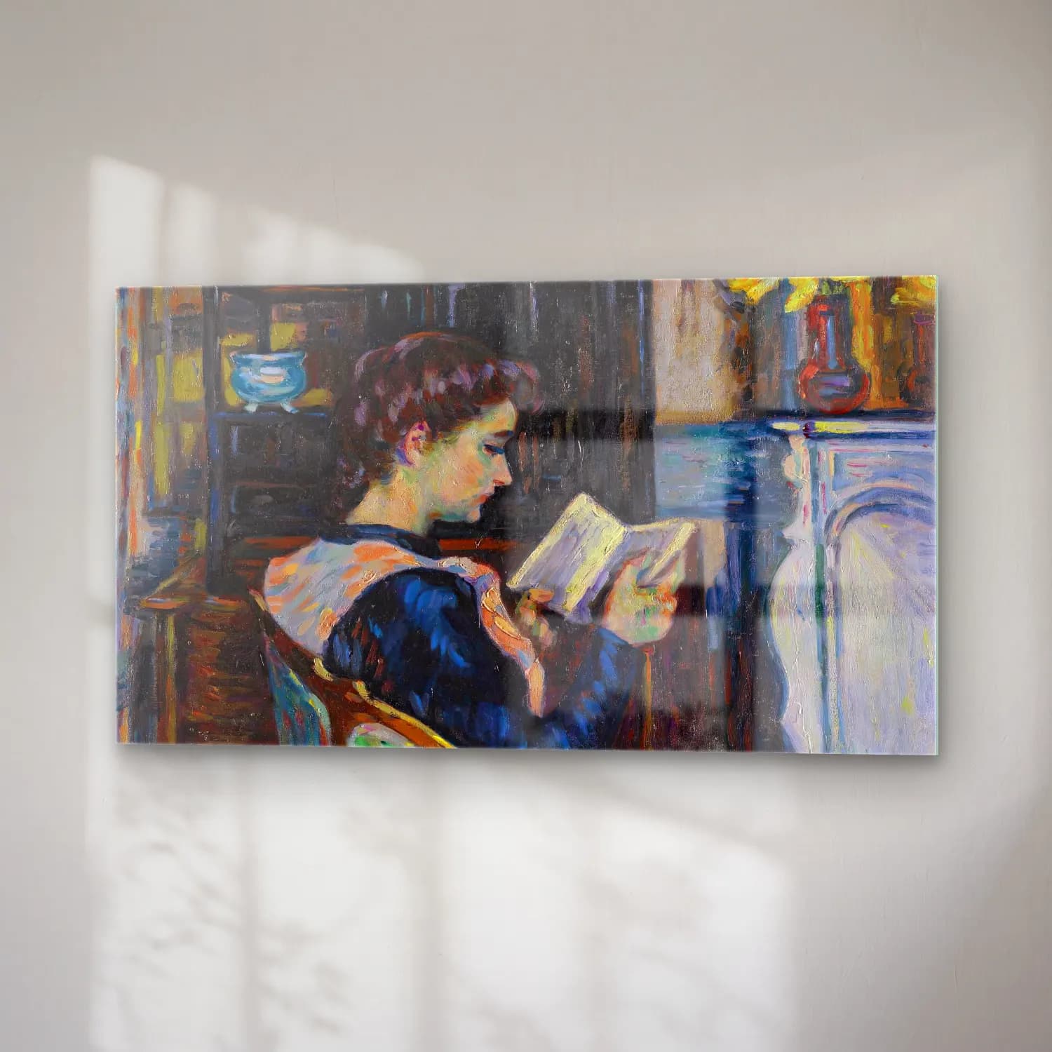 Armand Guillaumin – Mademoiselle Guillaumin Lisant cam tablo — sağ açıdan görünüm