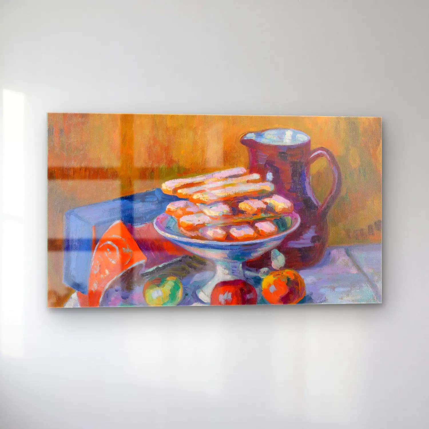 Armand Guillaumin – Nature Morte Aux Biscuits (circa 1910) cam tablo — sol açıdan görünüm