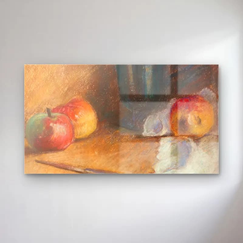 Armand Guillaumin – Nature morte aux pommes cam tablo — Armand Guillaumin – Nature morte aux pommes — empresyonist meyveli natürmort
