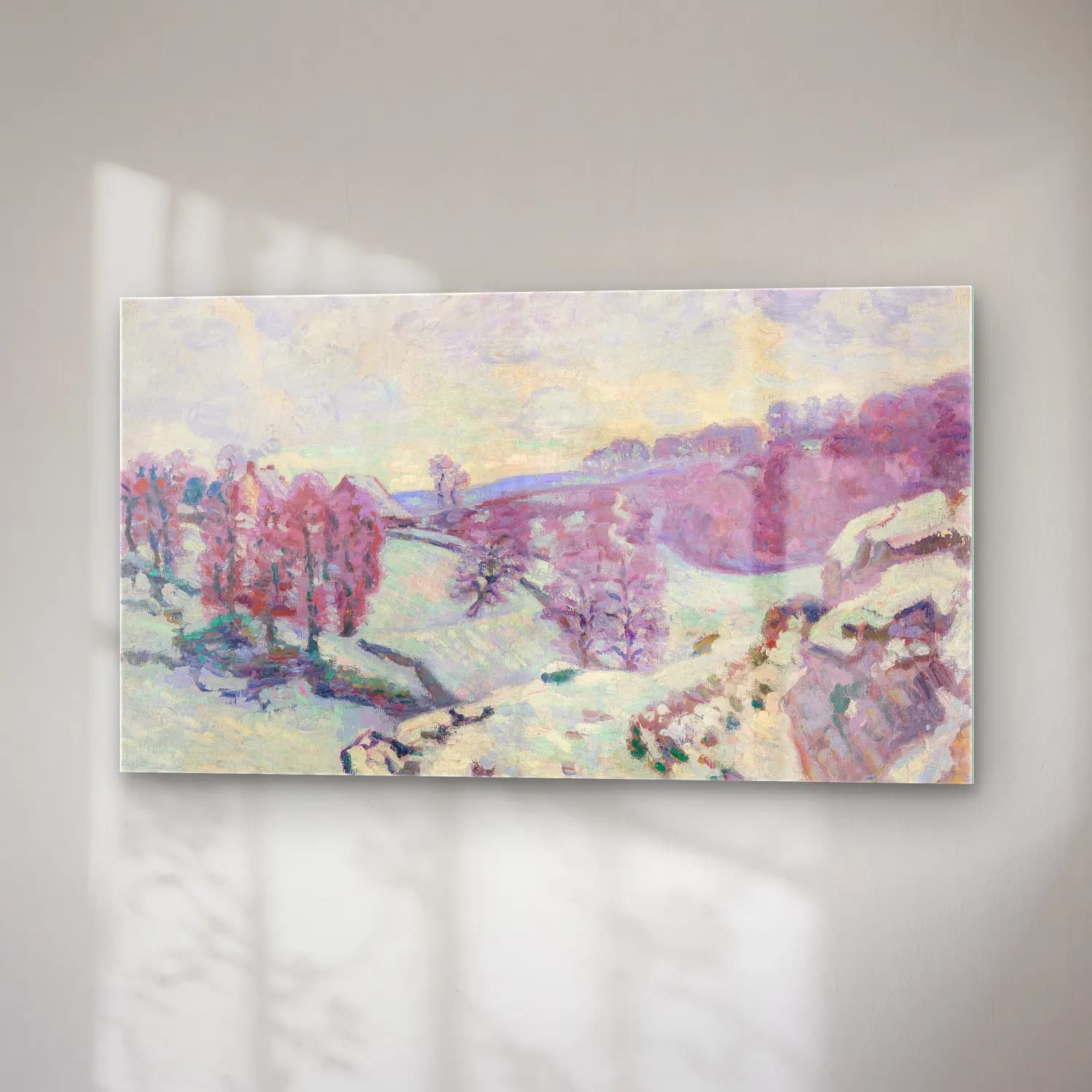 Armand Guillaumin – Neige (circa 1890) cam tablo — sağ açıdan görünüm