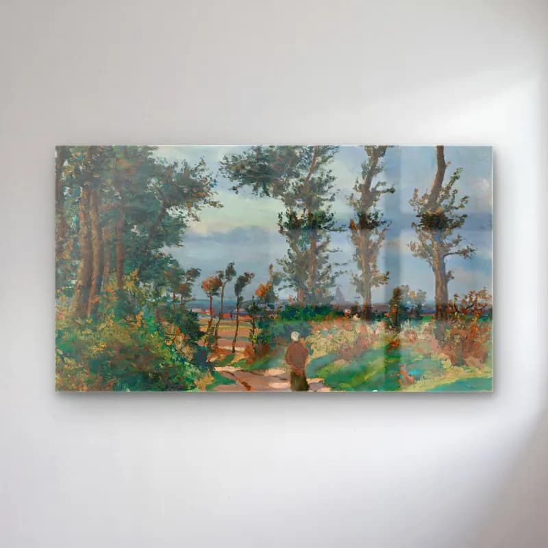 Armand Guillaumin – Paysage D’île De France cam tablo — Armand Guillaumin – Paysage D’île De France — empresyonist köy sokağı