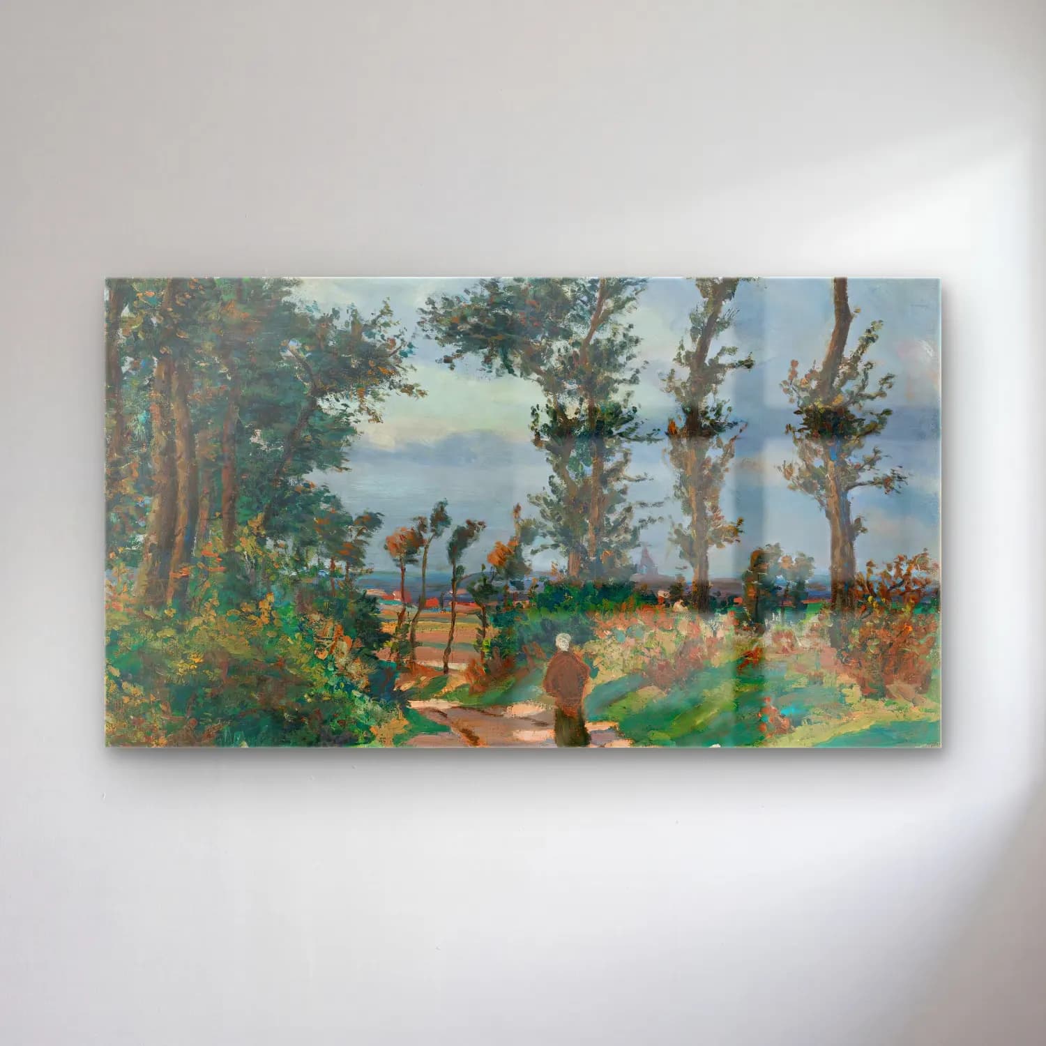 Armand Guillaumin – Paysage D’île De France cam tablo — Armand Guillaumin – Paysage D’île De France — empresyonist köy sokağı
