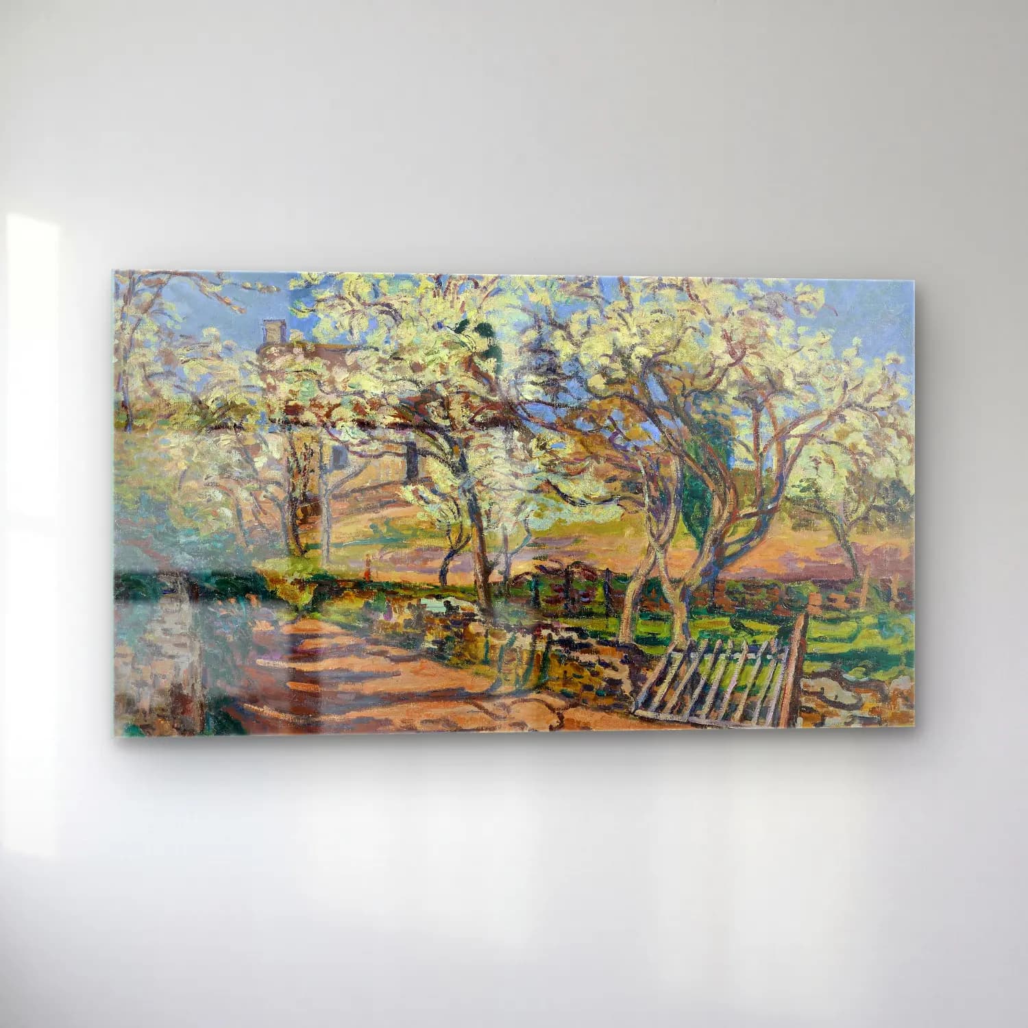 Armand Guillaumin – Paysage de Printemps (circa 1891) cam tablo — sol açıdan görünüm
