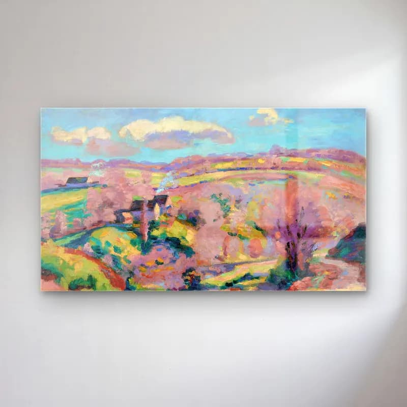 Armand Guillaumin – Paysage de la Creuse, au printemps (circa 1908) cam tablo — Armand Guillaumin – Paysage de la Creuse, au printemps (circa 1908) — empresyonist kır evi