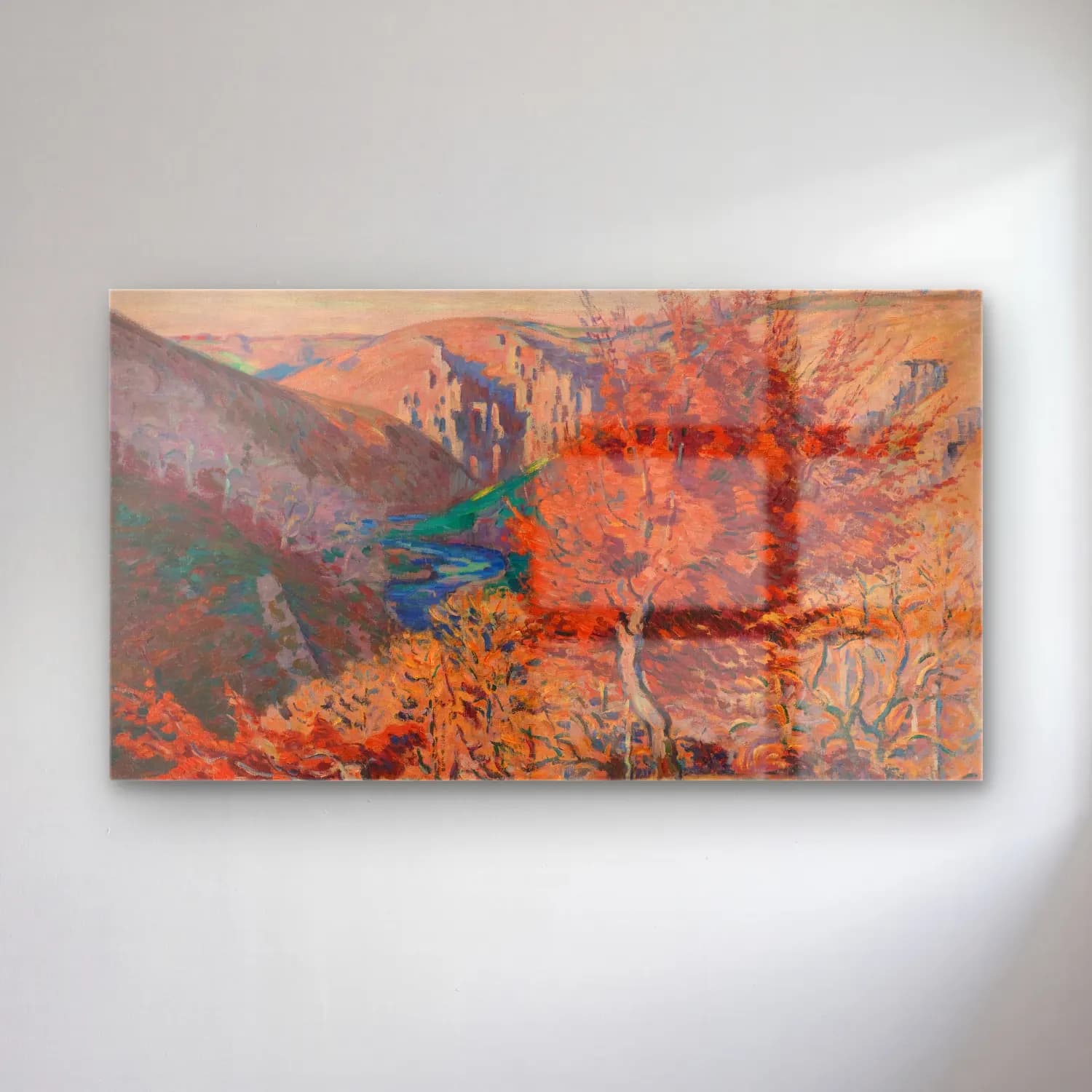 Armand Guillaumin – Paysage, le rocher de la Fileuse cam tablo — Armand Guillaumin – Paysage, le rocher de la Fileuse — empresyonist sonbahar ağaçları