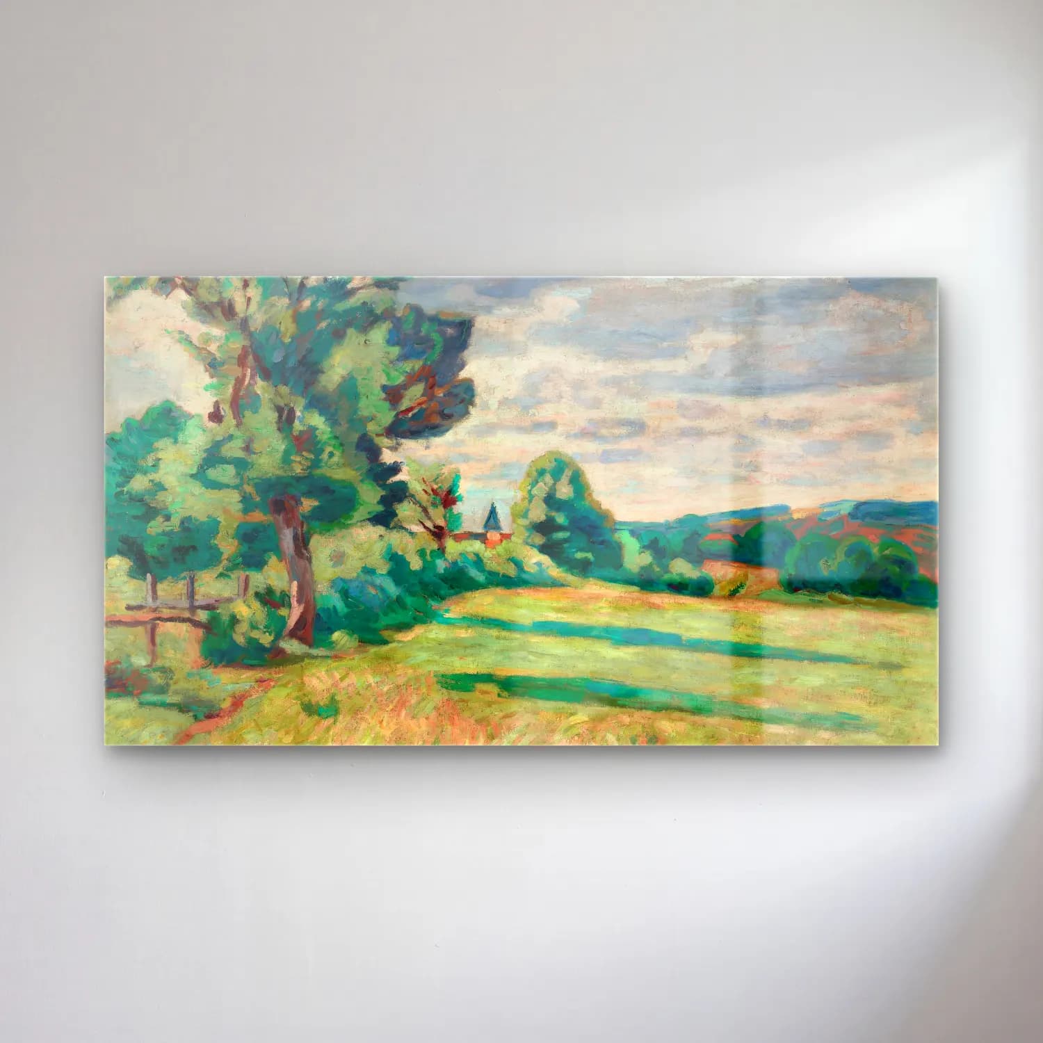 Armand Guillaumin – Pâturages des granges, Crozant cam tablo — Armand Guillaumin – Pâturages des granges, Crozant — empresyonist kır evi