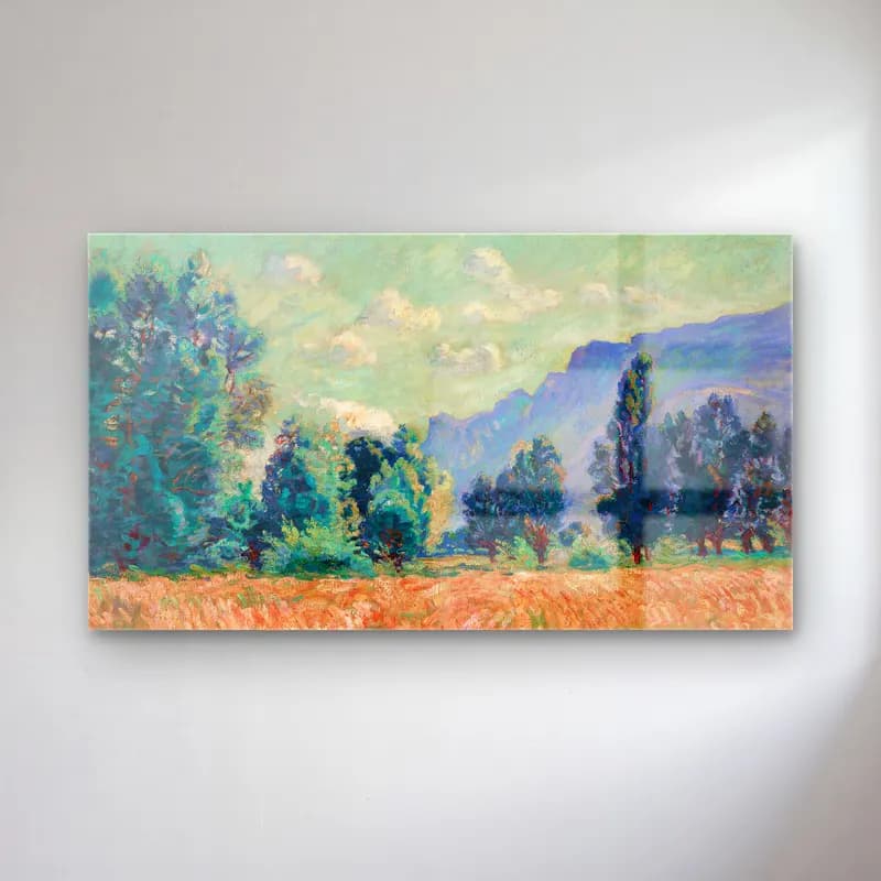 Armand Guillaumin – Pontcharra, Vallée de l’Isère, le Mont Granier dans le… cam tablo — Armand Guillaumin – Pontcharra, Vallée de l’Isère, le Mont Granier dans le… — empresyonist buğday tarlası