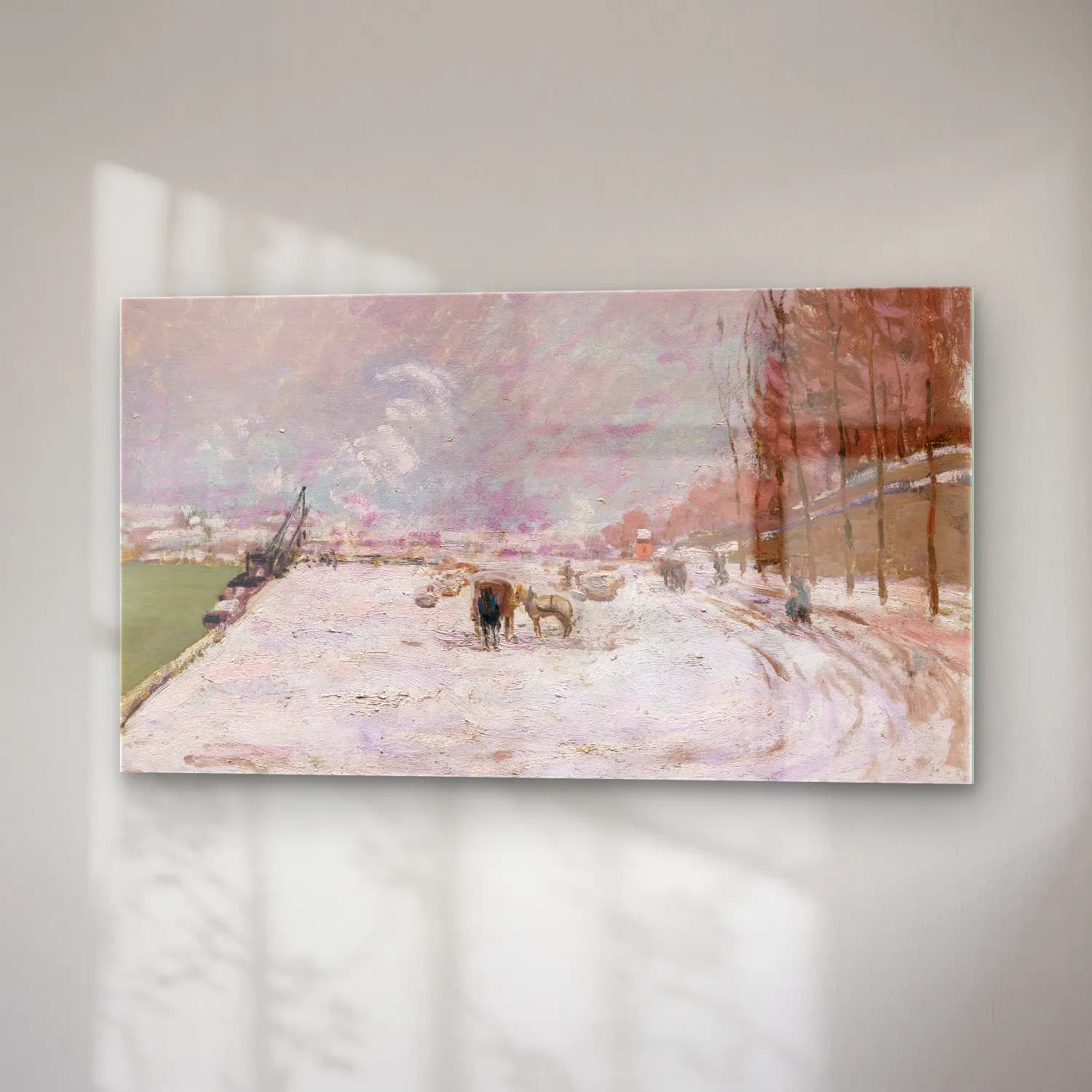 Armand Guillaumin – Quai Saint-Bernard sous la neige, Paris cam tablo — sağ açıdan görünüm