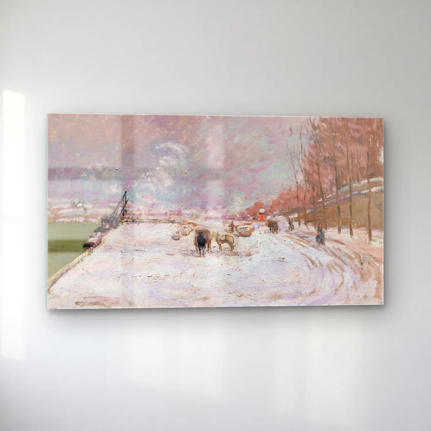 Armand Guillaumin – Quai Saint-Bernard sous la neige, Paris cam tablo — sol açıdan görünüm