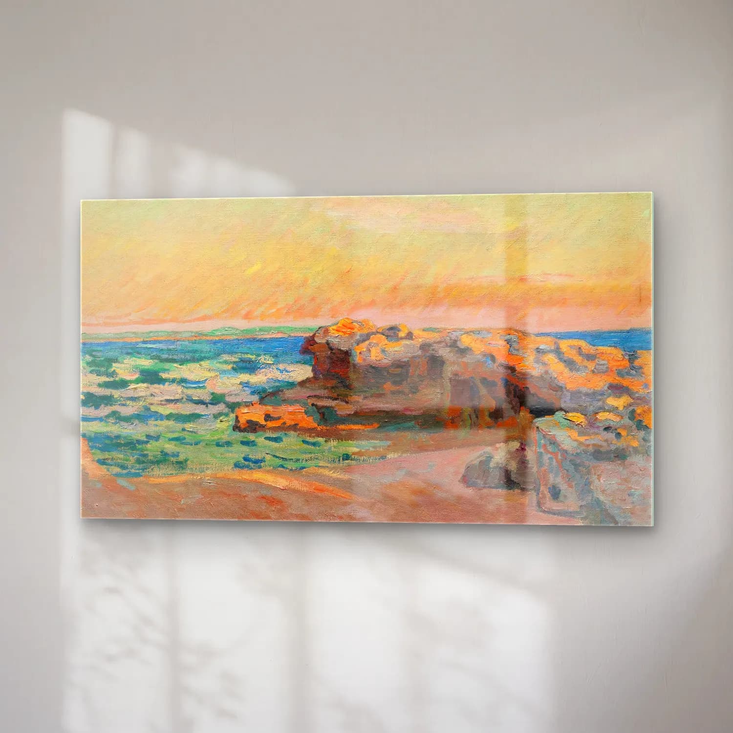 Armand Guillaumin – Rocher À Saint-Palais (circa 1892) cam tablo — sağ açıdan görünüm