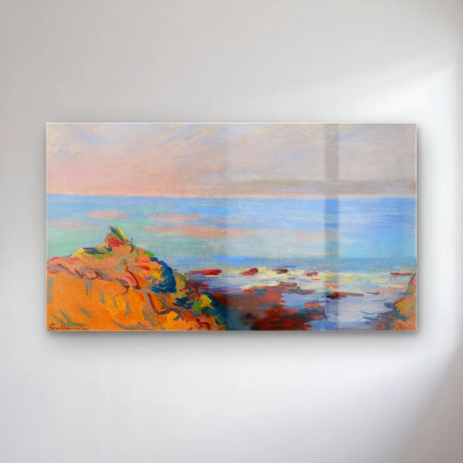 Armand Guillaumin – Saint-Palais, Bord De Mer cam tablo — Armand Guillaumin – Saint-Palais, Bord De Mer — empresyonist i̇talyan sahili