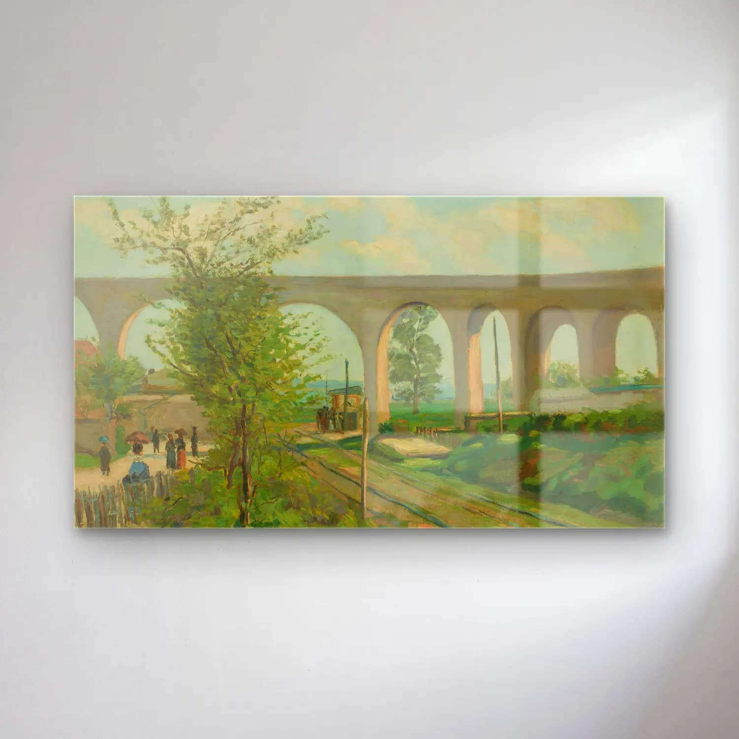 Armand Guillaumin – The Arcueil Aqueduct at Sceaux Railroad Crossing cam tablo — Armand Guillaumin – The Arcueil Aqueduct at Sceaux Railroad Crossing — empresyonist köprü