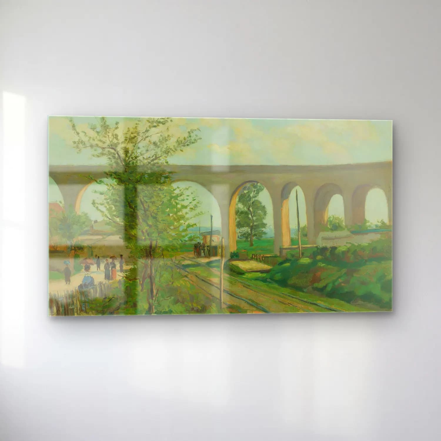 Armand Guillaumin – The Arcueil Aqueduct at Sceaux Railroad Crossing cam tablo — sol açıdan görünüm
