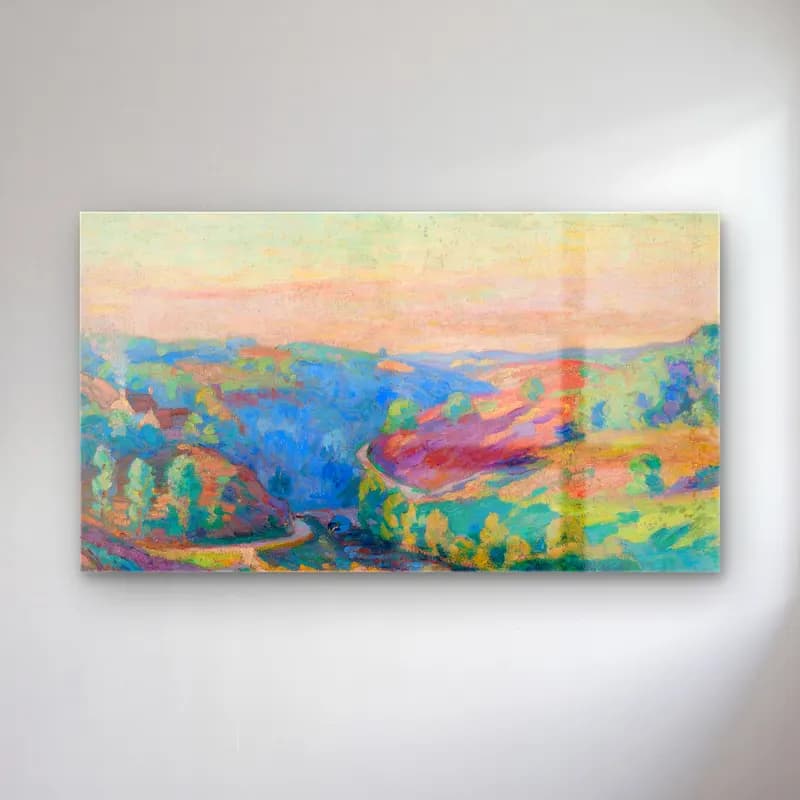 Armand Guillaumin – Vallée De La Creuse cam tablo — Armand Guillaumin – Vallée De La Creuse — empresyonist yeşil tepeler