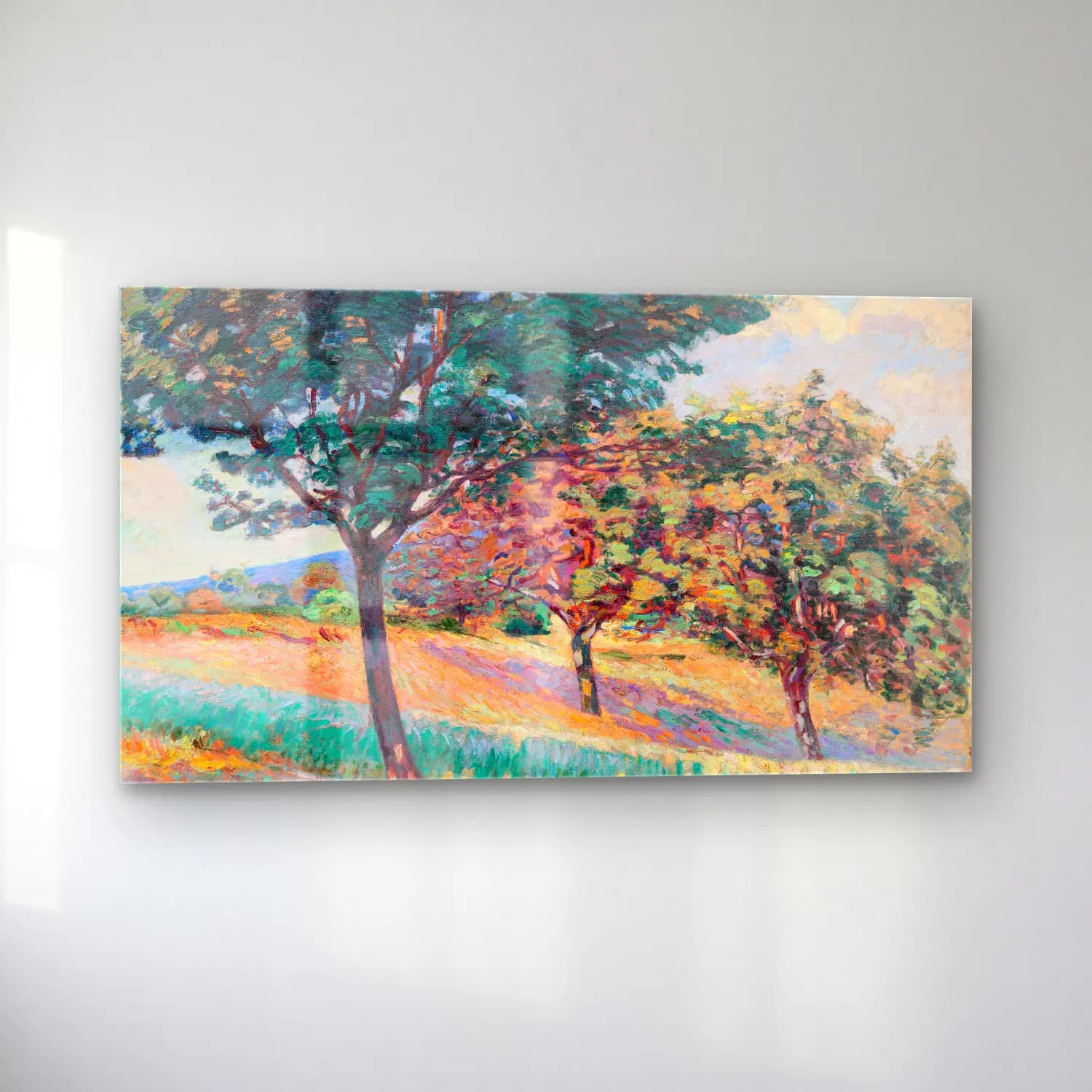 Armand Guillaumin – Verger à la lisiere d’un bois à Saint-Cheron cam tablo — sol açıdan görünüm