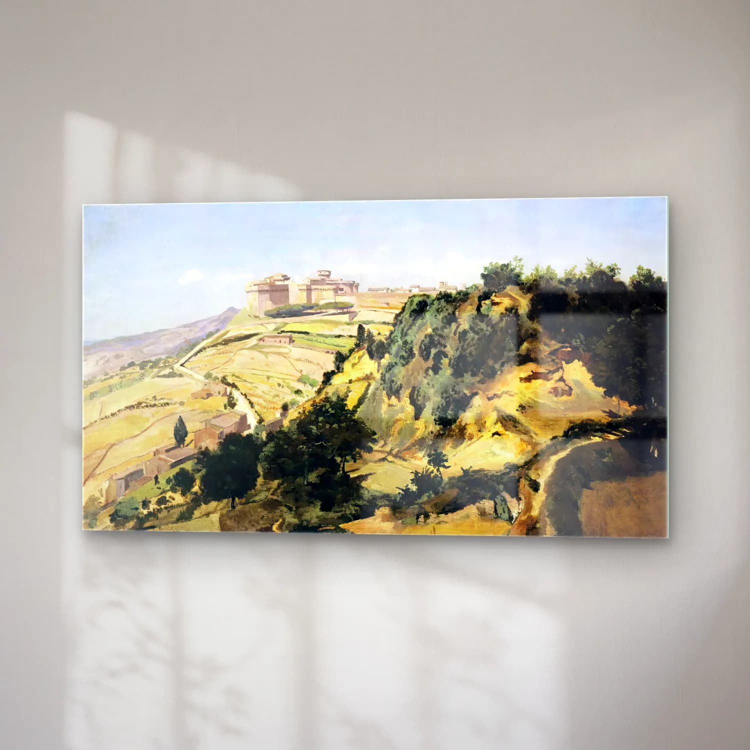 Jean-Baptiste C. Corot – Volterra, the Citadel cam tablo — sağ açıdan görünüm