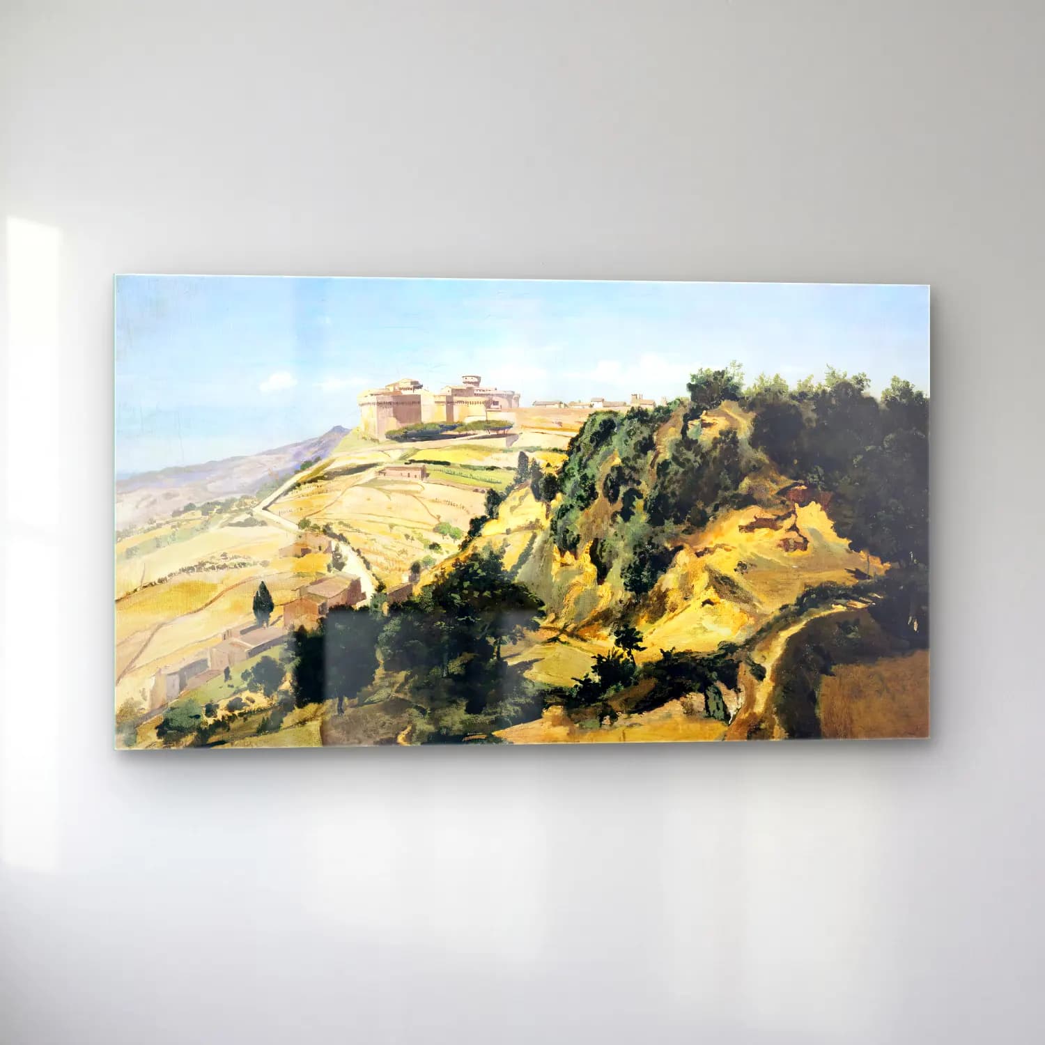 Jean-Baptiste C. Corot – Volterra, the Citadel cam tablo — sol açıdan görünüm