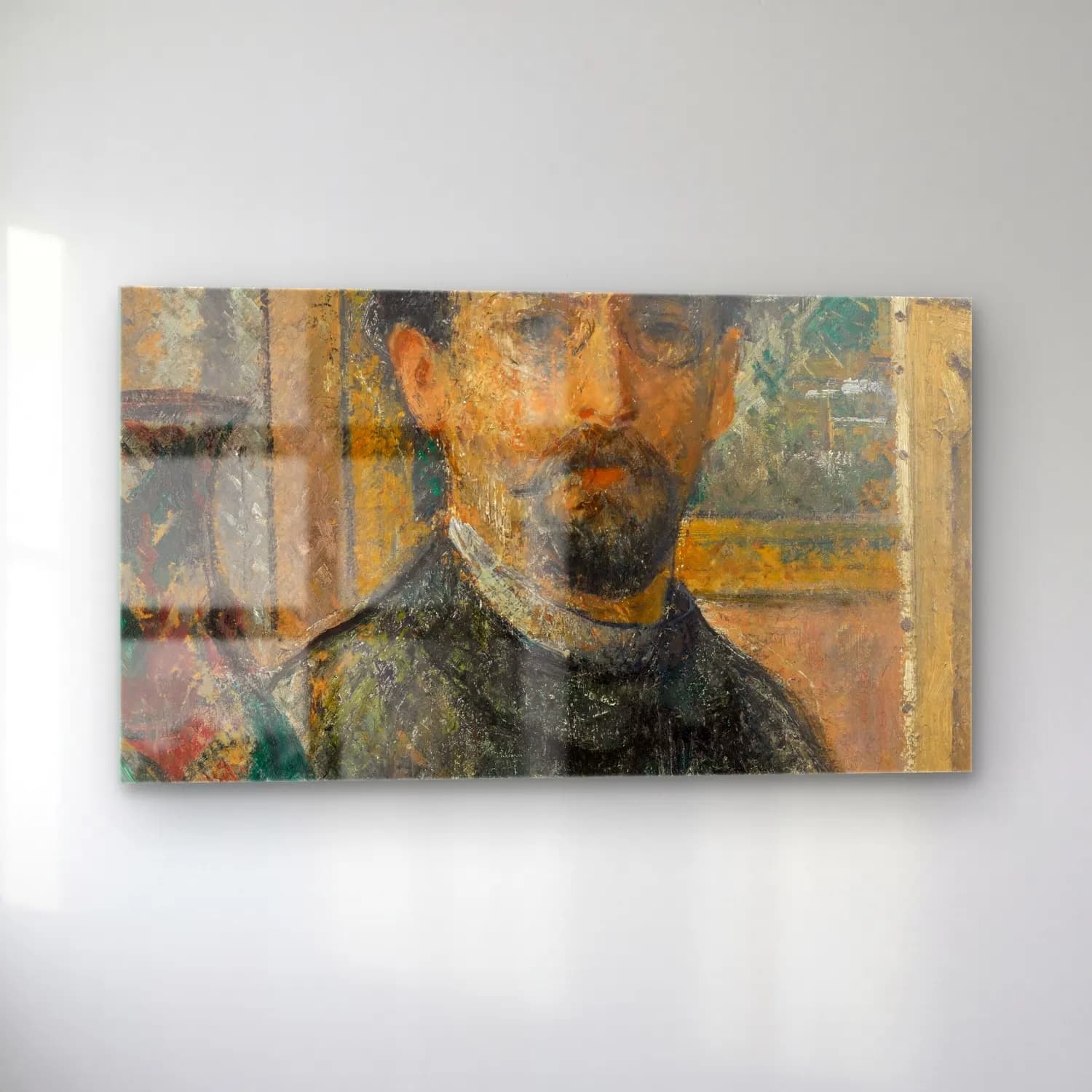 Gustave Loiseau – Autoportrait à la statuette (circa 1916-1917) cam tablo — sol açıdan görünüm
