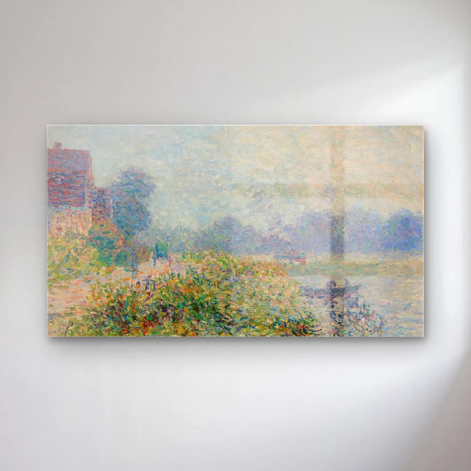 Gustave Loiseau – Bord de rivière (circa 1901) cam tablo — Gustave Loiseau – Bord de rivière (circa 1901) — empresyonist liman ve tekneler