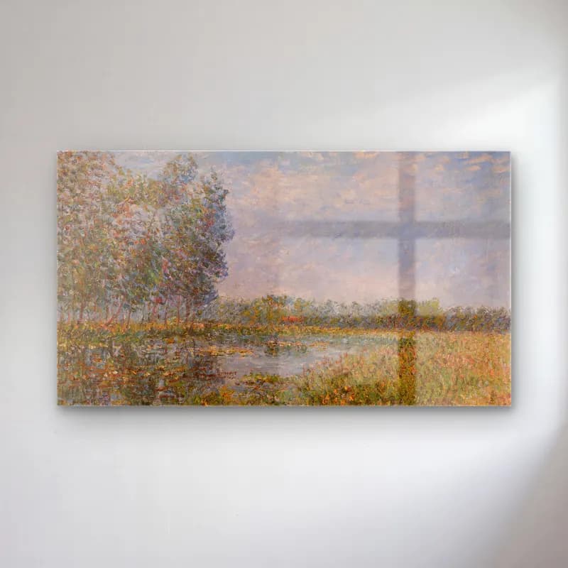 Gustave Loiseau – Bords de l’Eure, Normandie (Banks of the Eure, Normandy) cam tablo — Gustave Loiseau – Bords de l’Eure, Normandie (Banks of the Eure, Normandy) — empresyonist nilüfer göleti